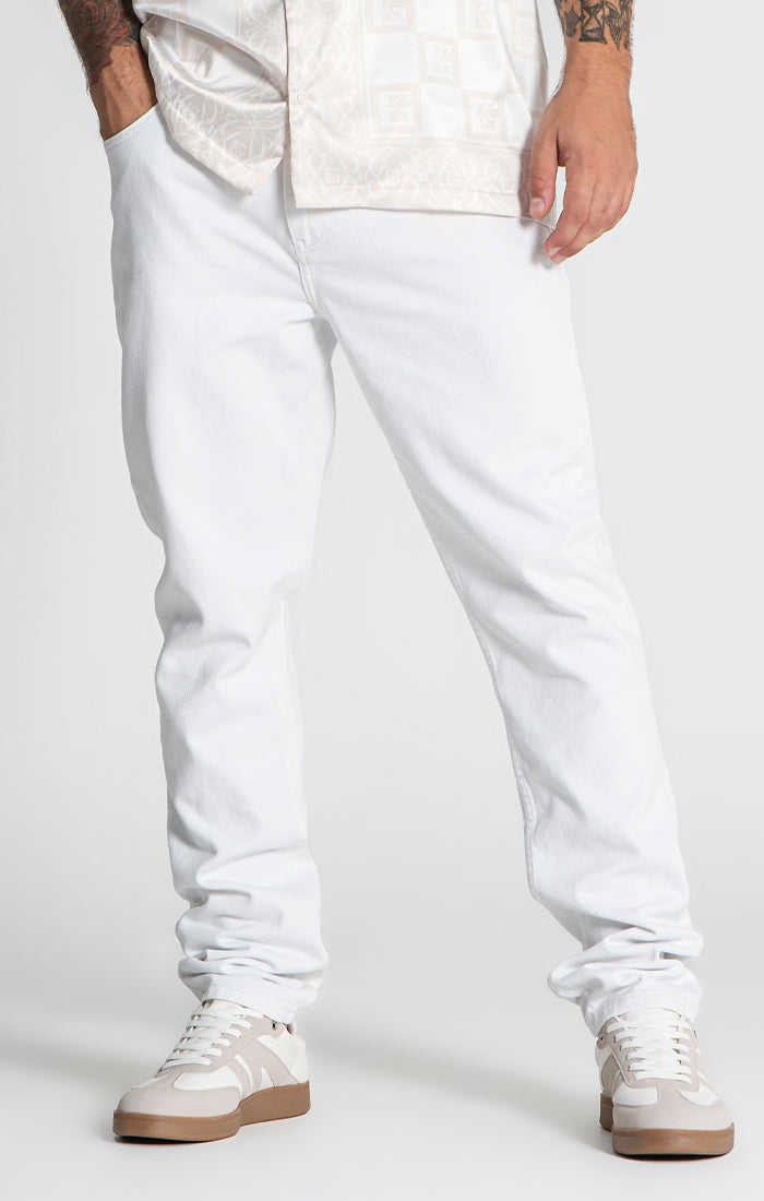 White Straight-Leg Jeans