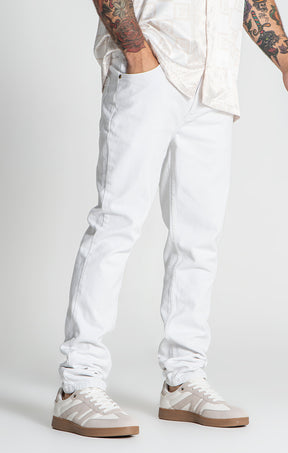 White Straight-Leg Jeans