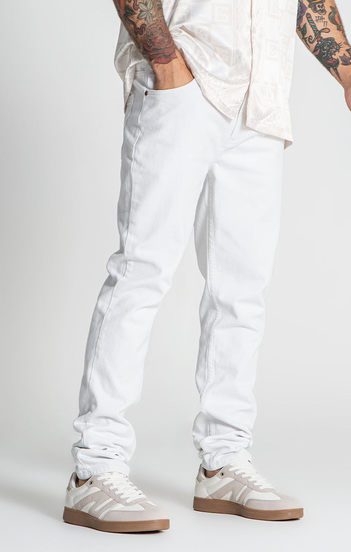 White Straight-Leg Jeans
