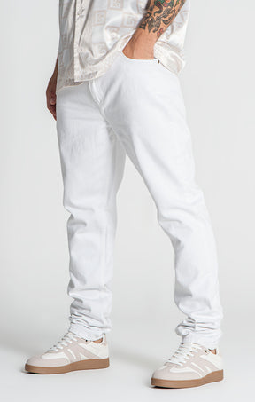 White Straight-Leg Jeans