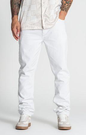 White Straight-Leg Jeans