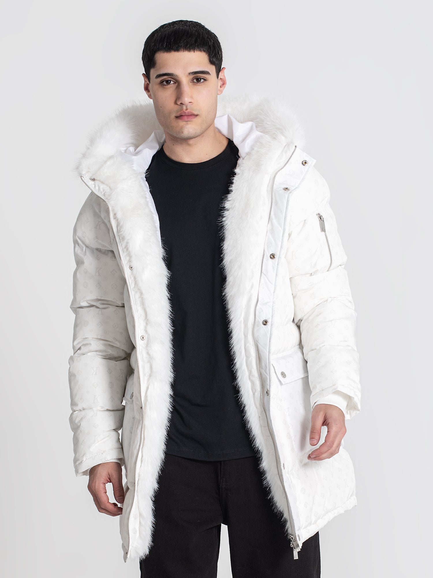 White Logomania Coat