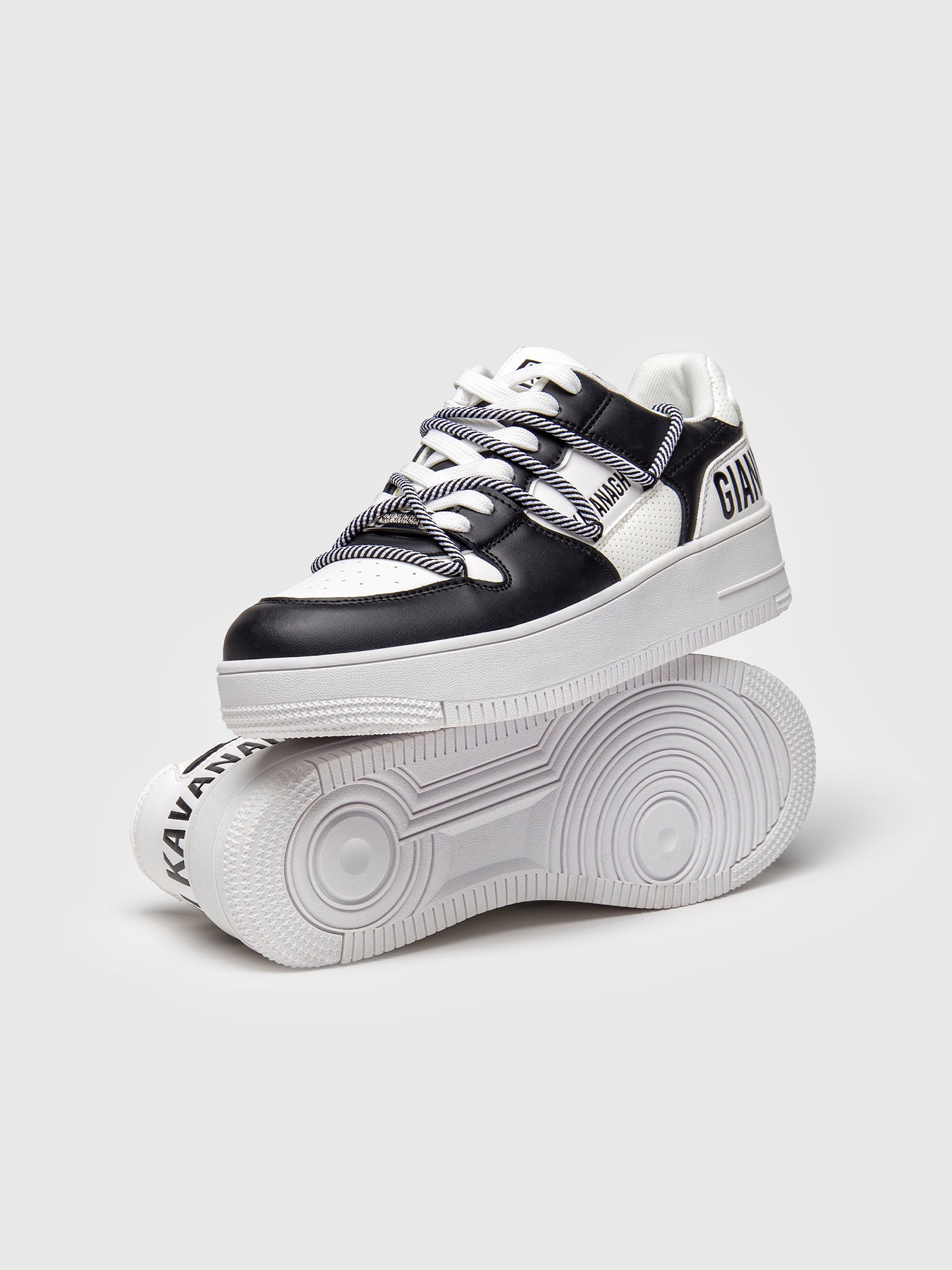 sneakers / Black Wrapped Striped Sneakers