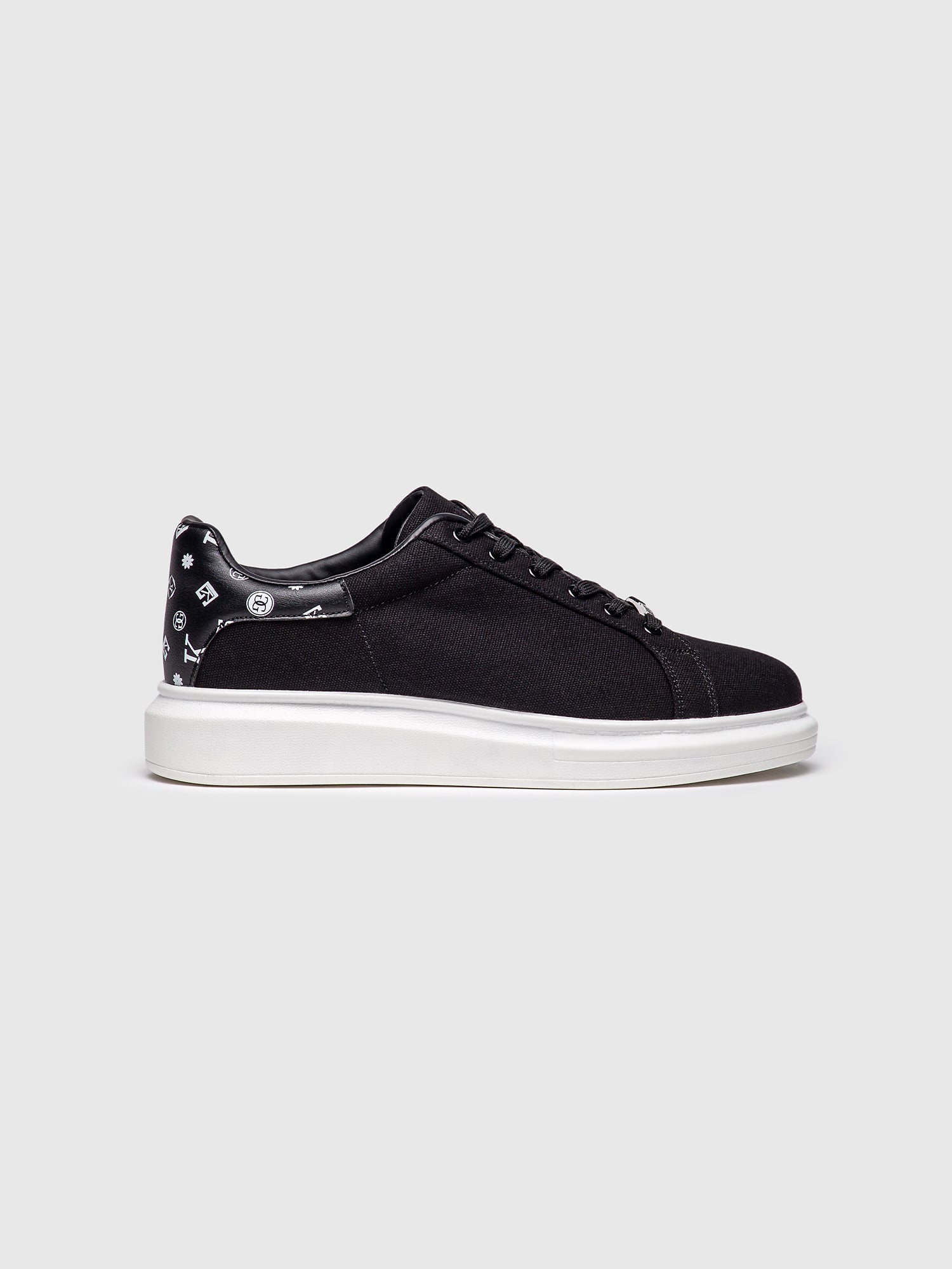 sneakers / Black Logomania Velvet Sneakers