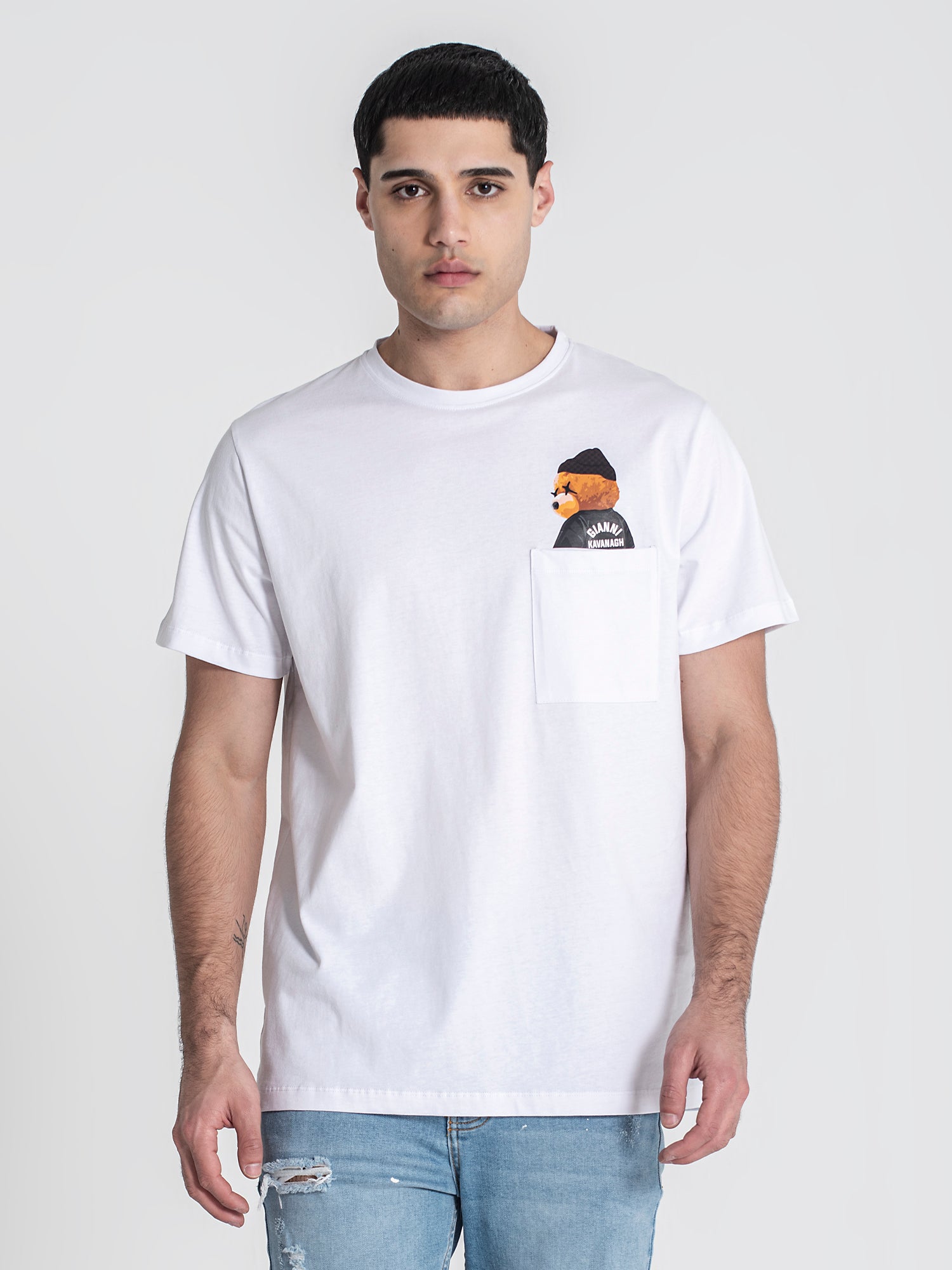 t-shirts / White Look Back Pocket Tee