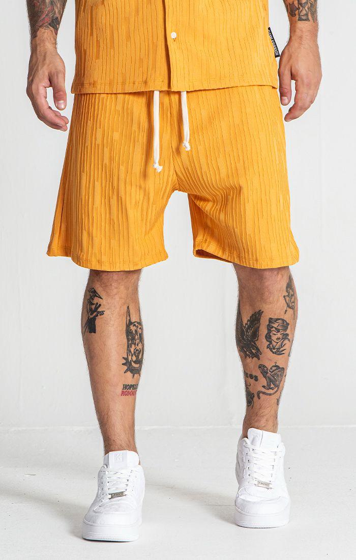 Yellow Waffle Loose Shorts