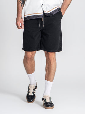 shorts / Black Elastic Waist Shorts