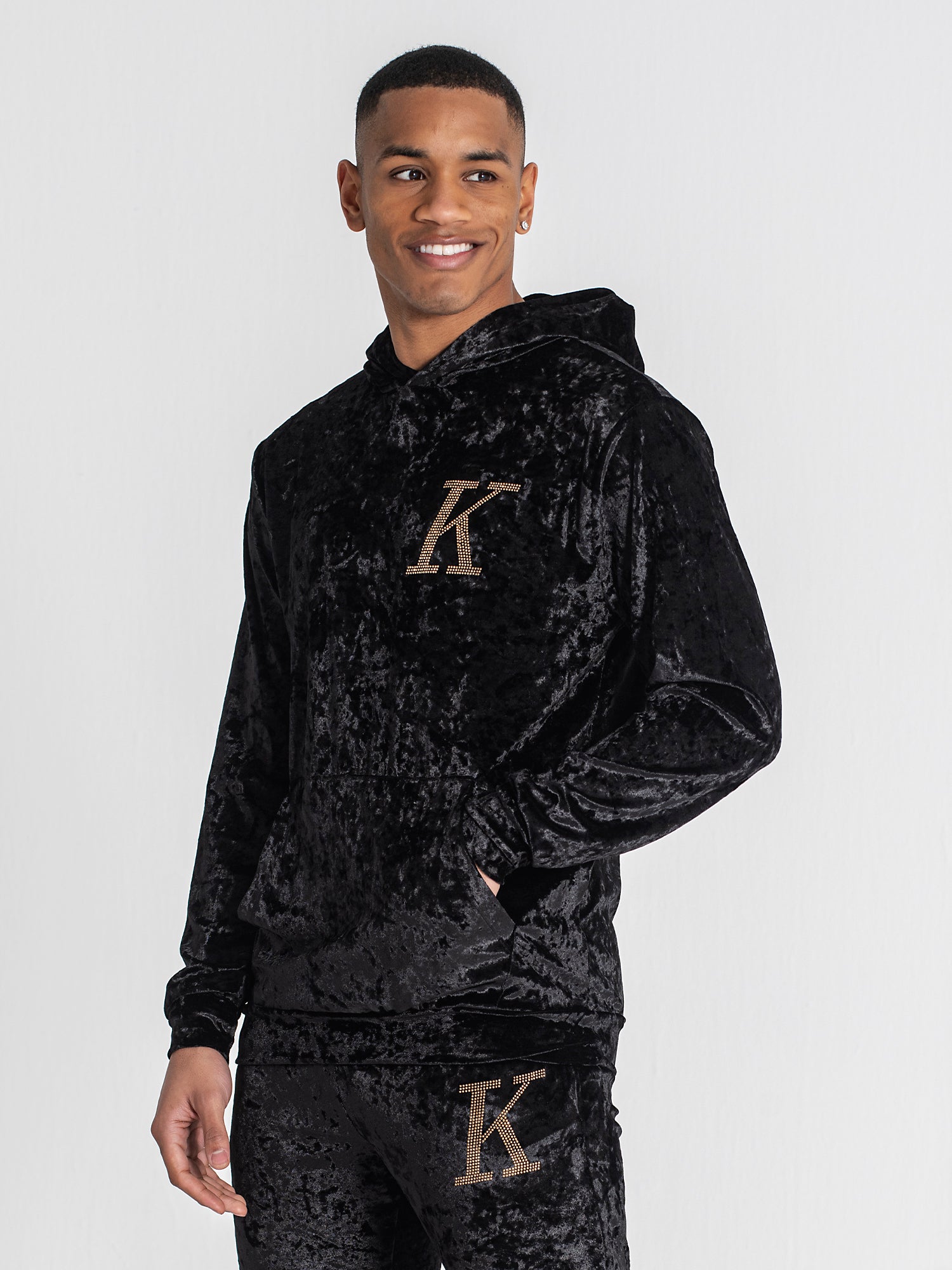 Black K Velvet Hoodie