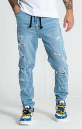 jeans / Light Blue Raw Carrot Jeans