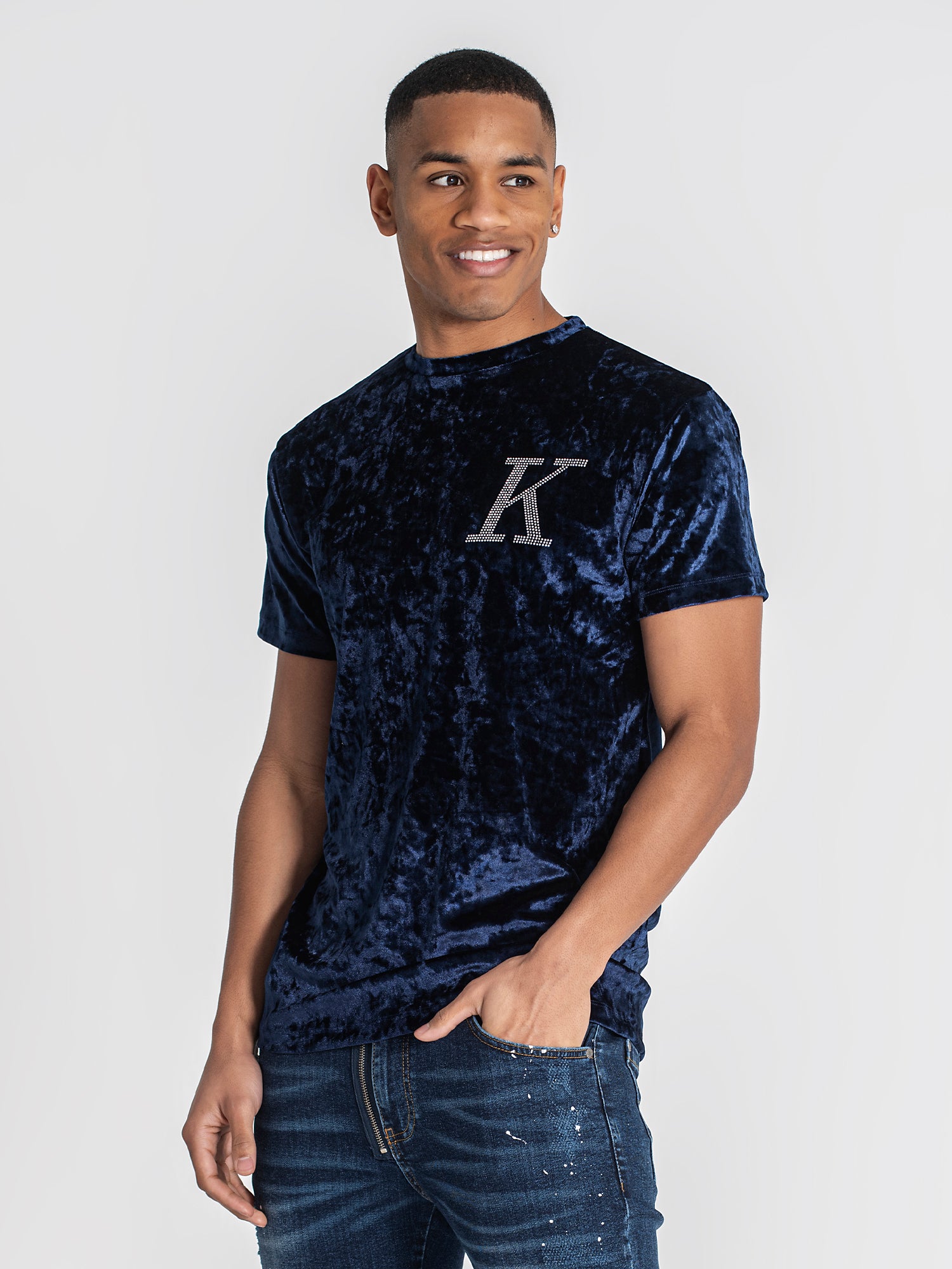 t-shirts / Dark Blue K Velvet Tee