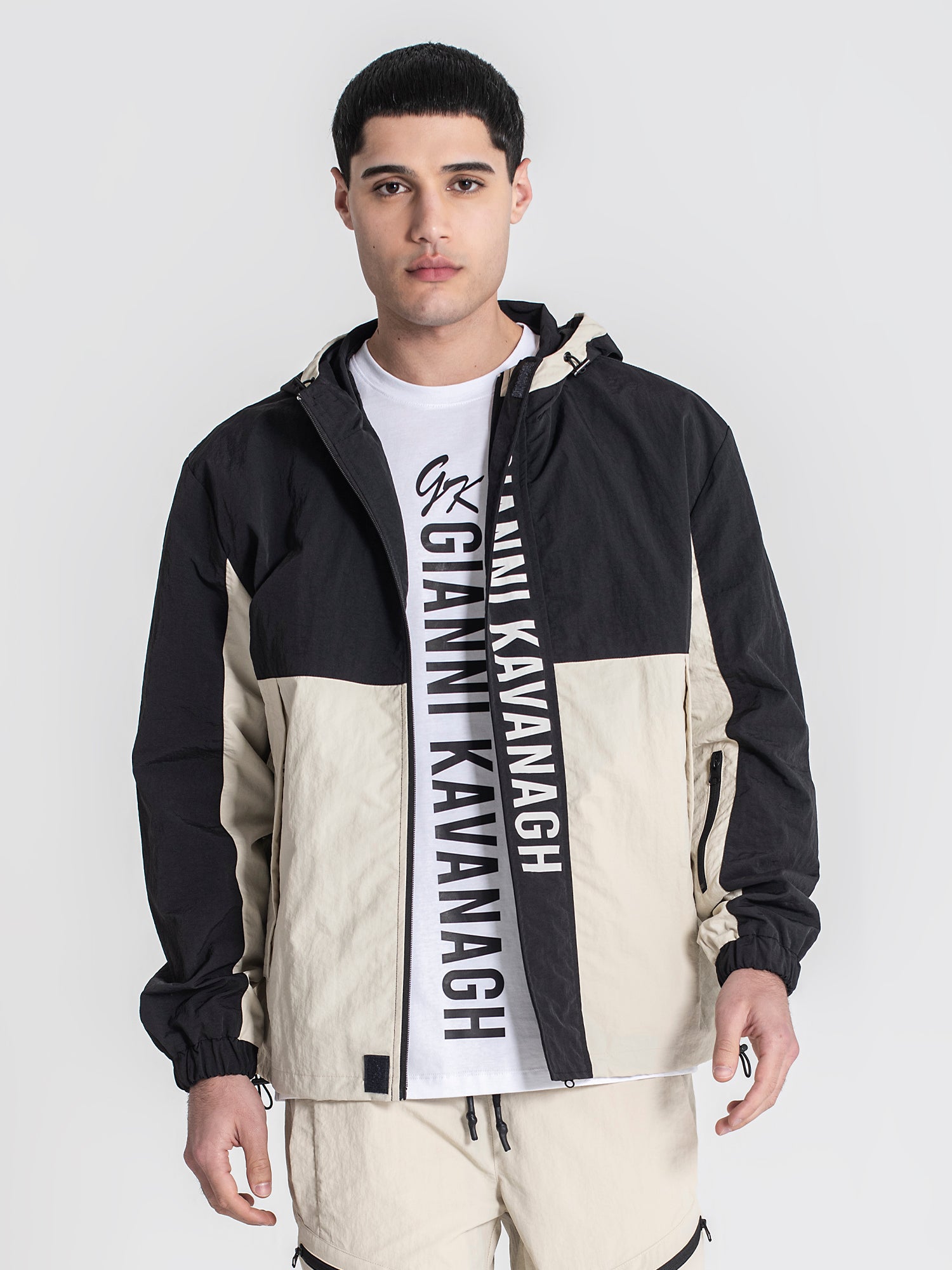 zip jackets / Beige Urban Allure Hoodie Jacket