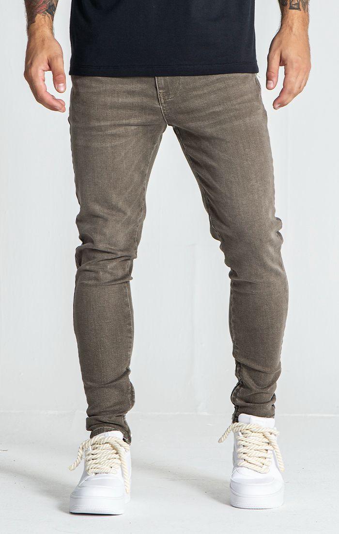 Army Green Zipper Jeans