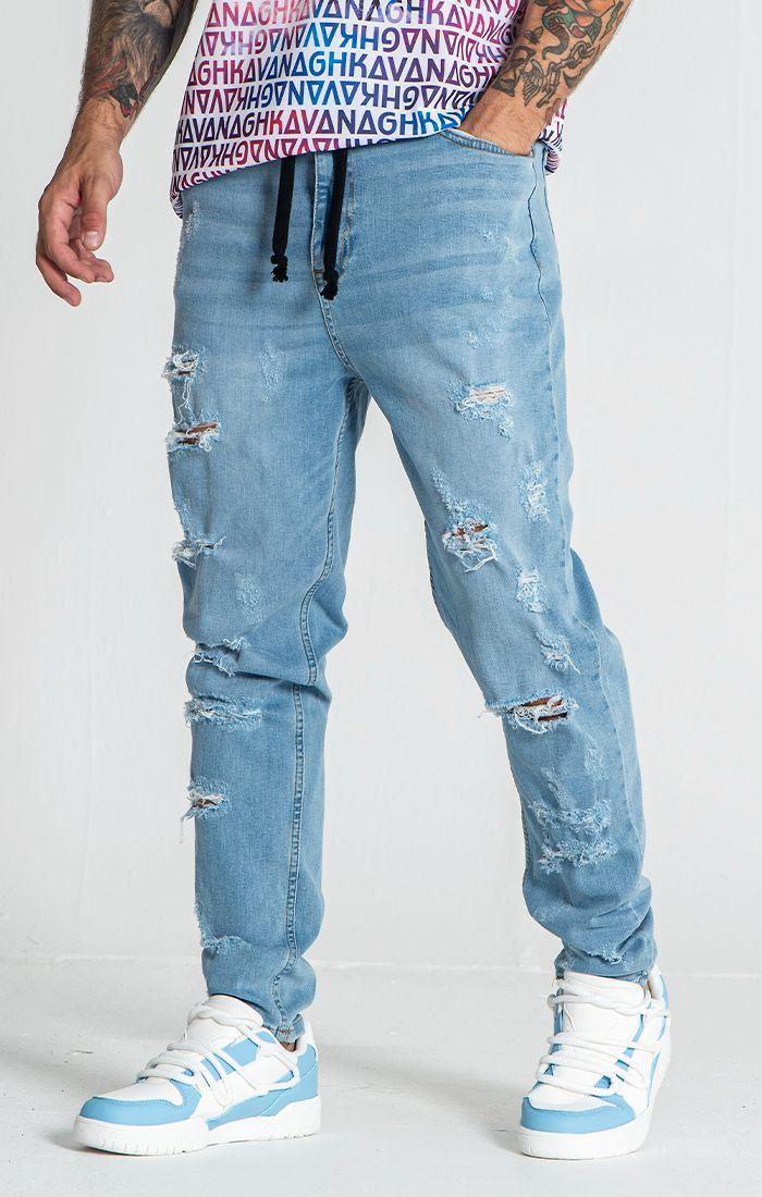 jeans / Light Blue Raw Carrot Jeans