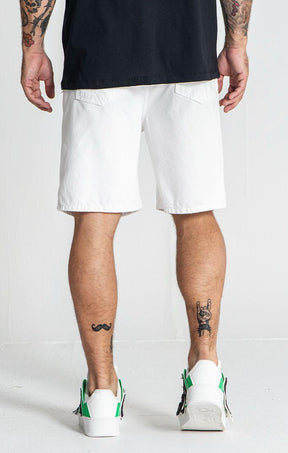 shorts / White Damage Ripped Shorts