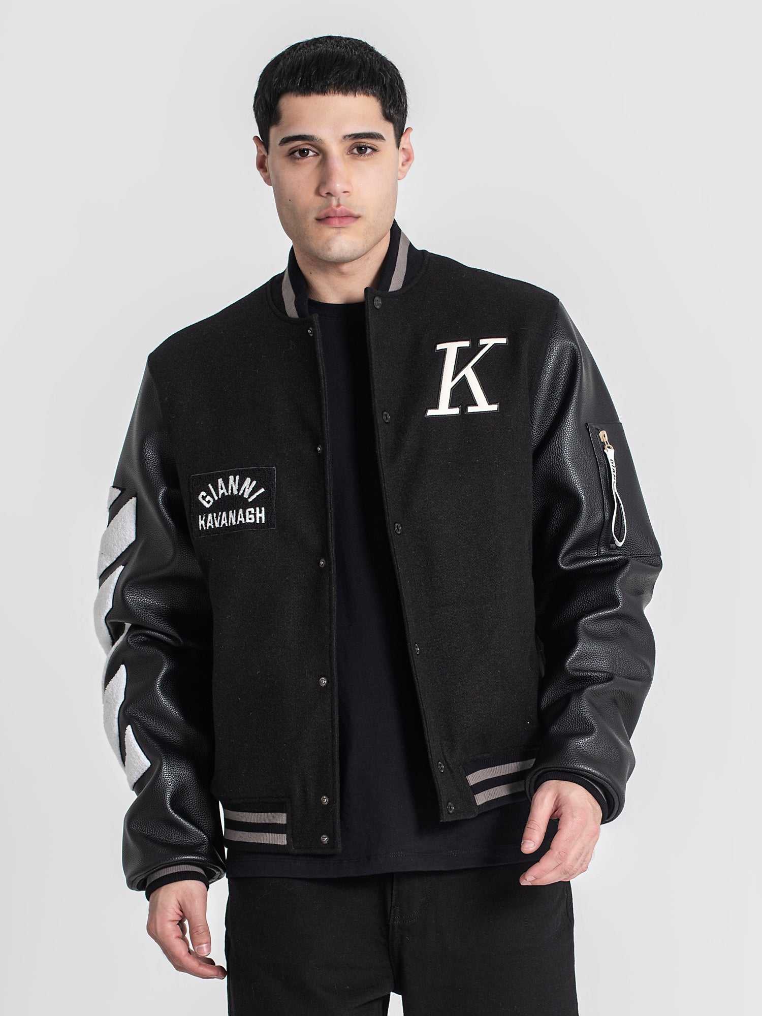 bombers / Black Varsity Bomber Jacket