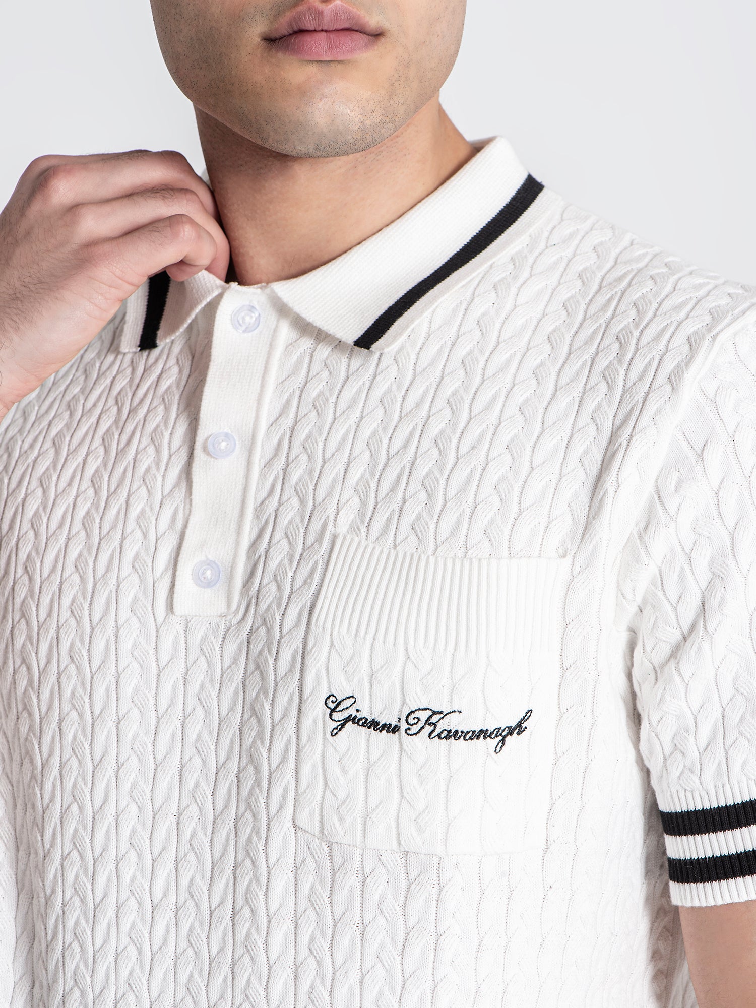 polos / White Identity Knit Polo