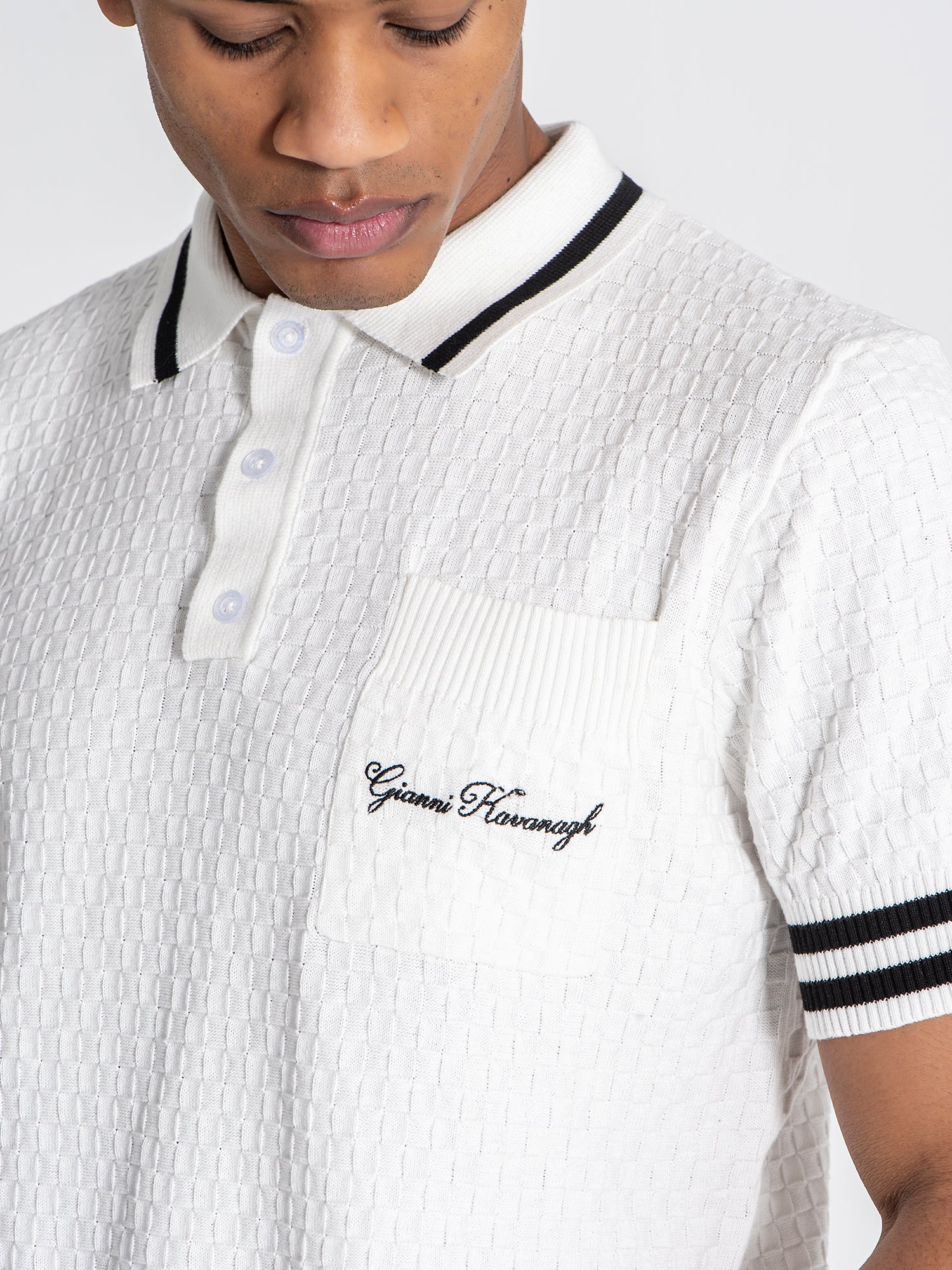 polos / White Identity Knit Polo