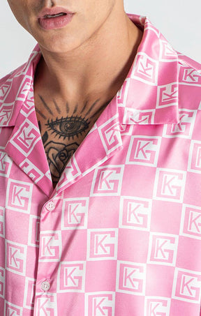 shirts / Pink Checkers Satin Shirt