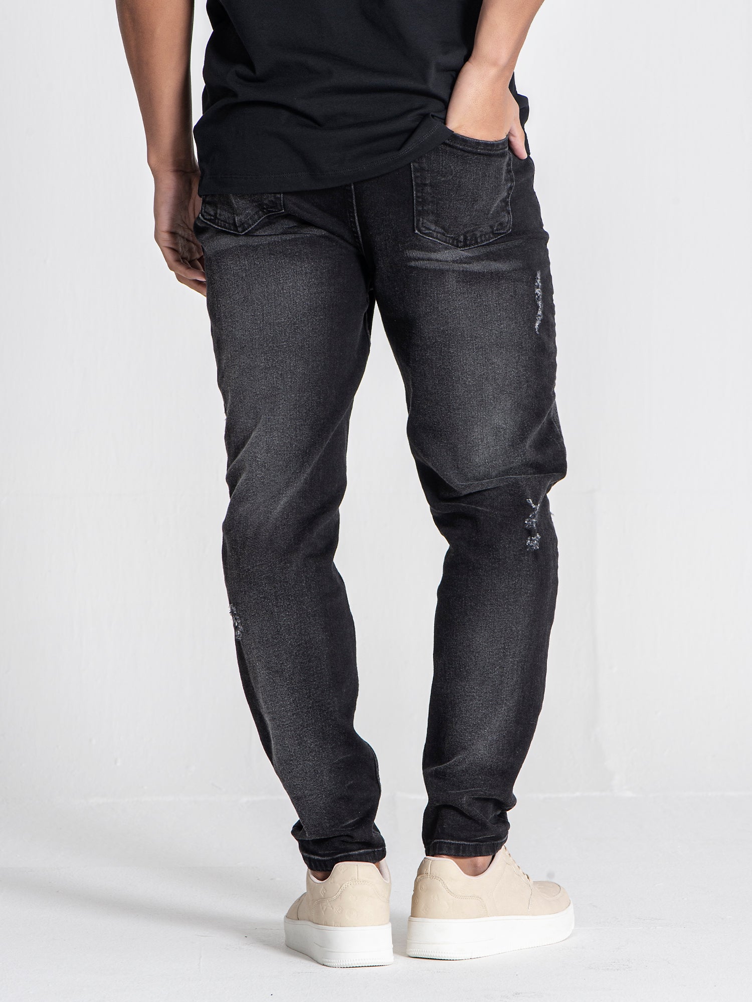 jeans / Black Collage Patch Jeans