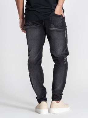 jeans / Black Collage Patch Jeans