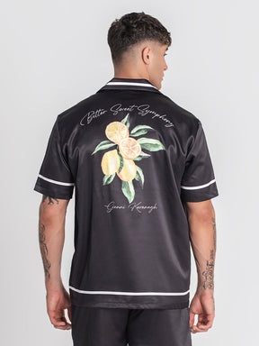 shirts / Black Lemonade Satin Shirt