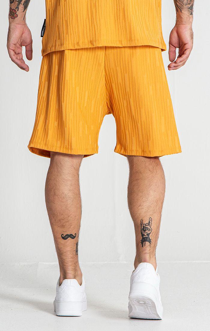 shorts / Yellow Waffle Loose Shorts