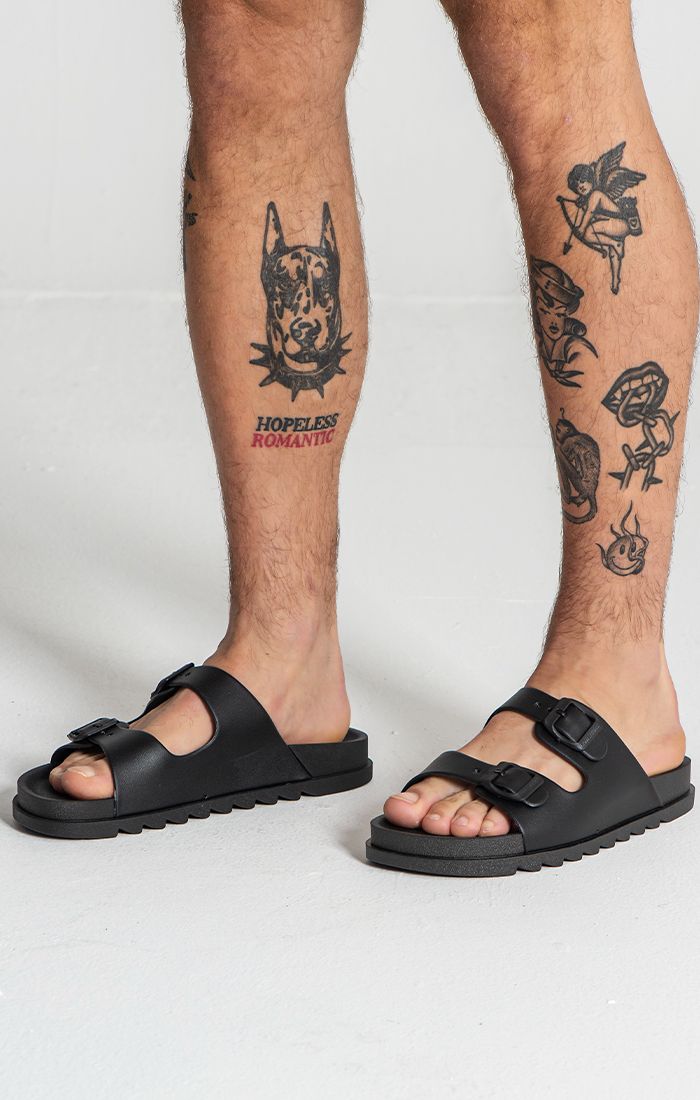 sliders / Black Explorer Sandals