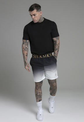 swimshorts / Black White Fade Swim Shorts