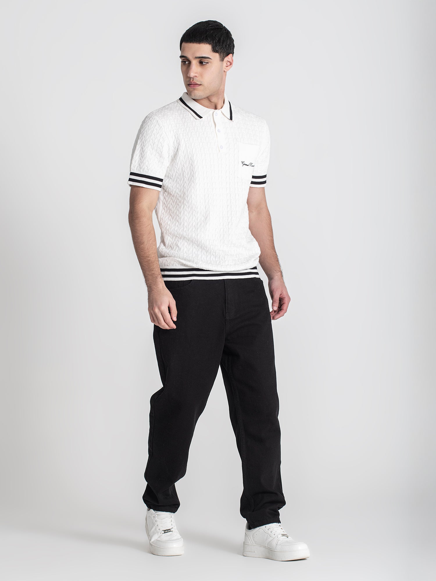 polos / White Identity Knit Polo