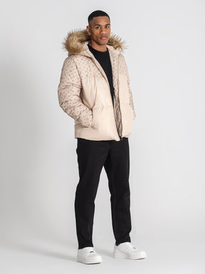 puffers / Beige Logomania Puffer Jacket