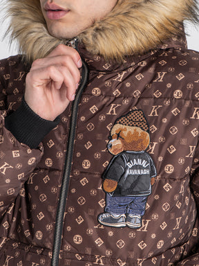 puffers / Brown Logomania Bear Puffer Jacket