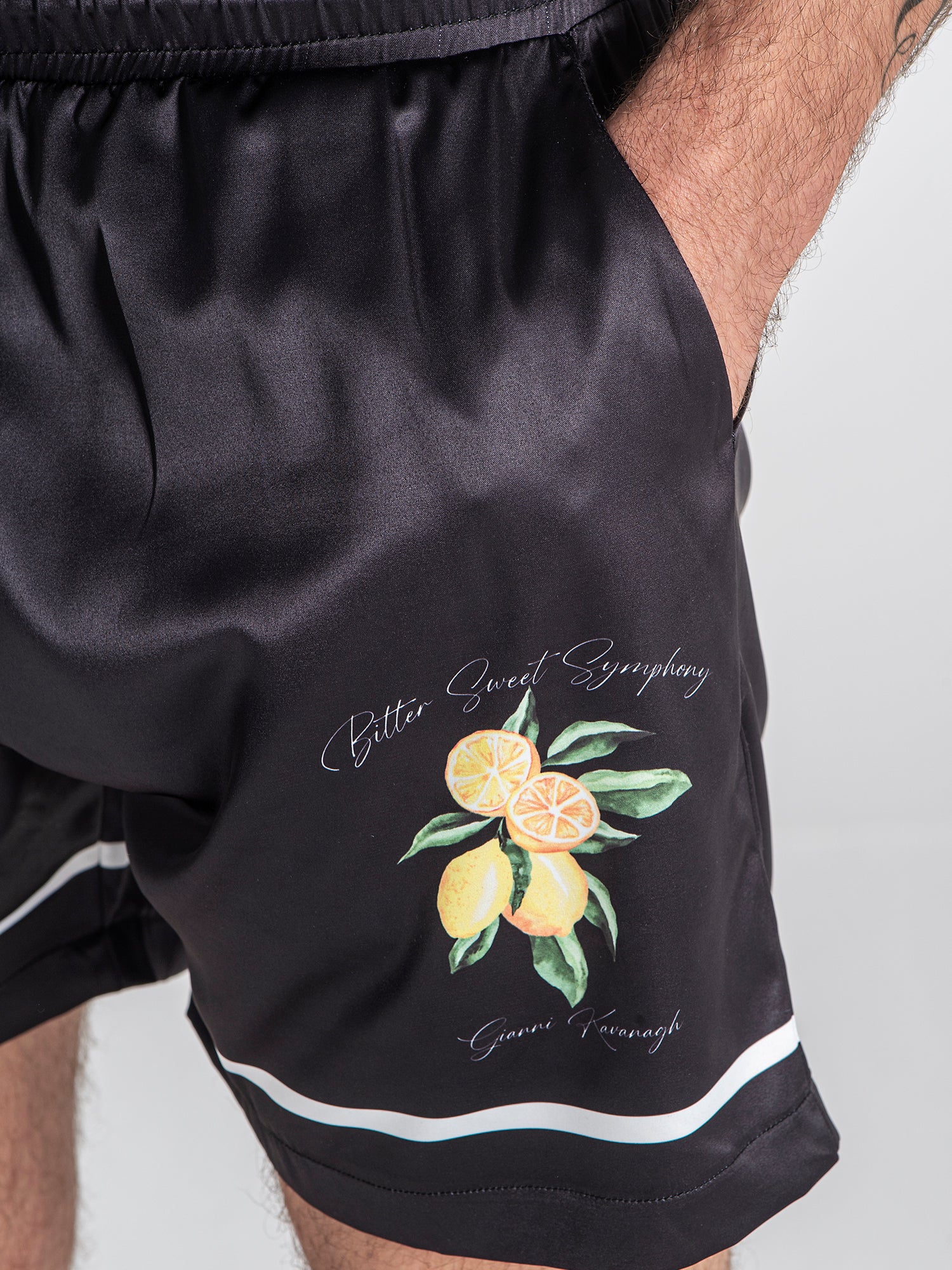 shorts / Black Lemonade Satin Shorts