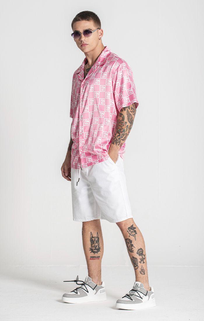 shirts / Pink Checkers Satin Shirt