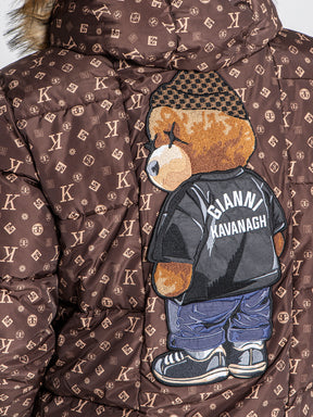 puffers / Brown Logomania Bear Puffer Jacket
