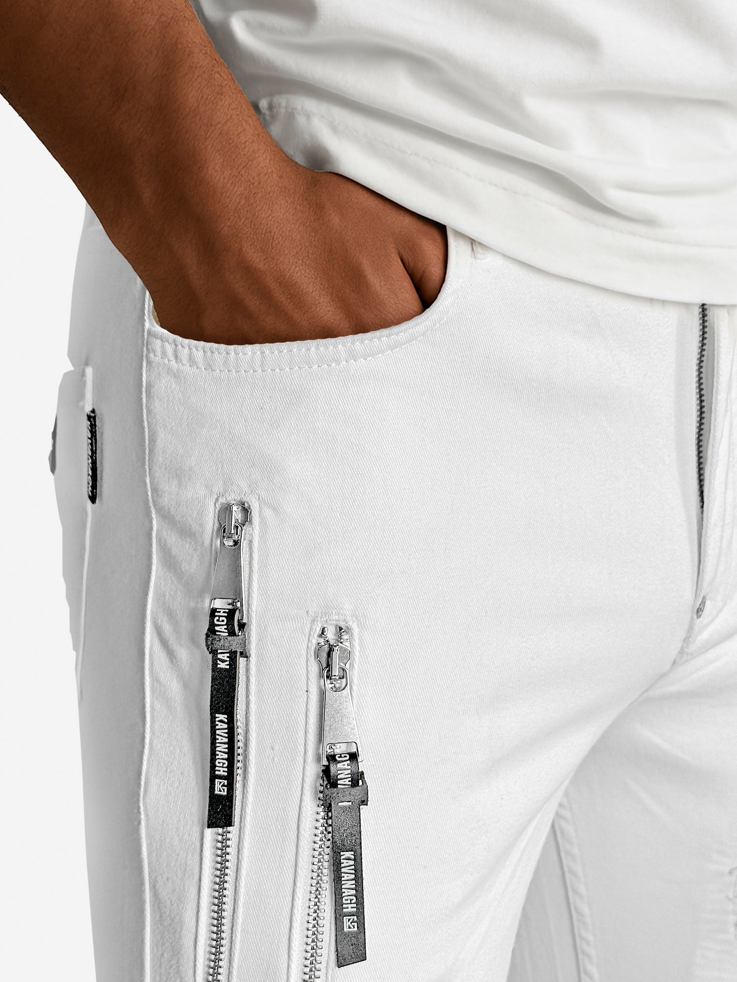White Motor Slim Fit Jeans