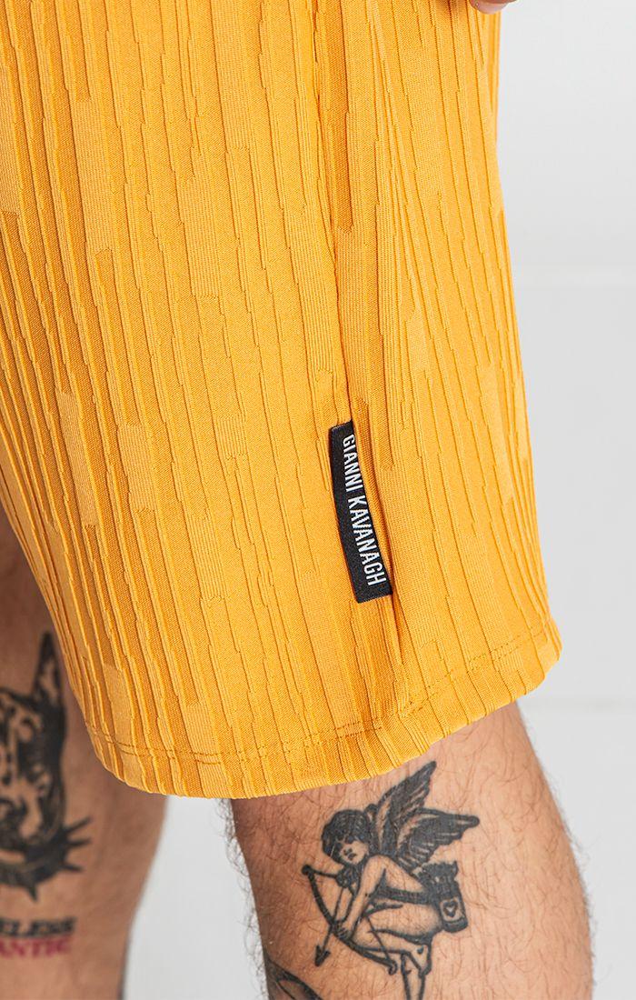 shorts / Yellow Waffle Loose Shorts