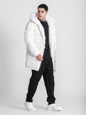 overcoats / White Logomania Coat