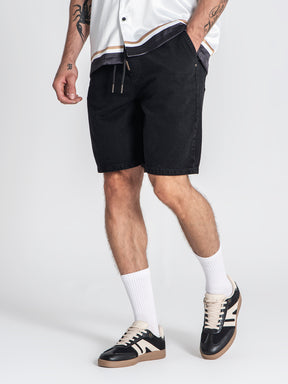 shorts / Black Elastic Waist Shorts