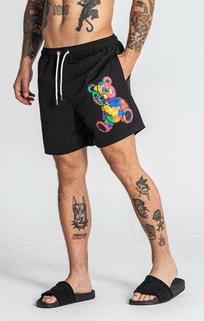 swimshorts / Black Gummy Swimshorts