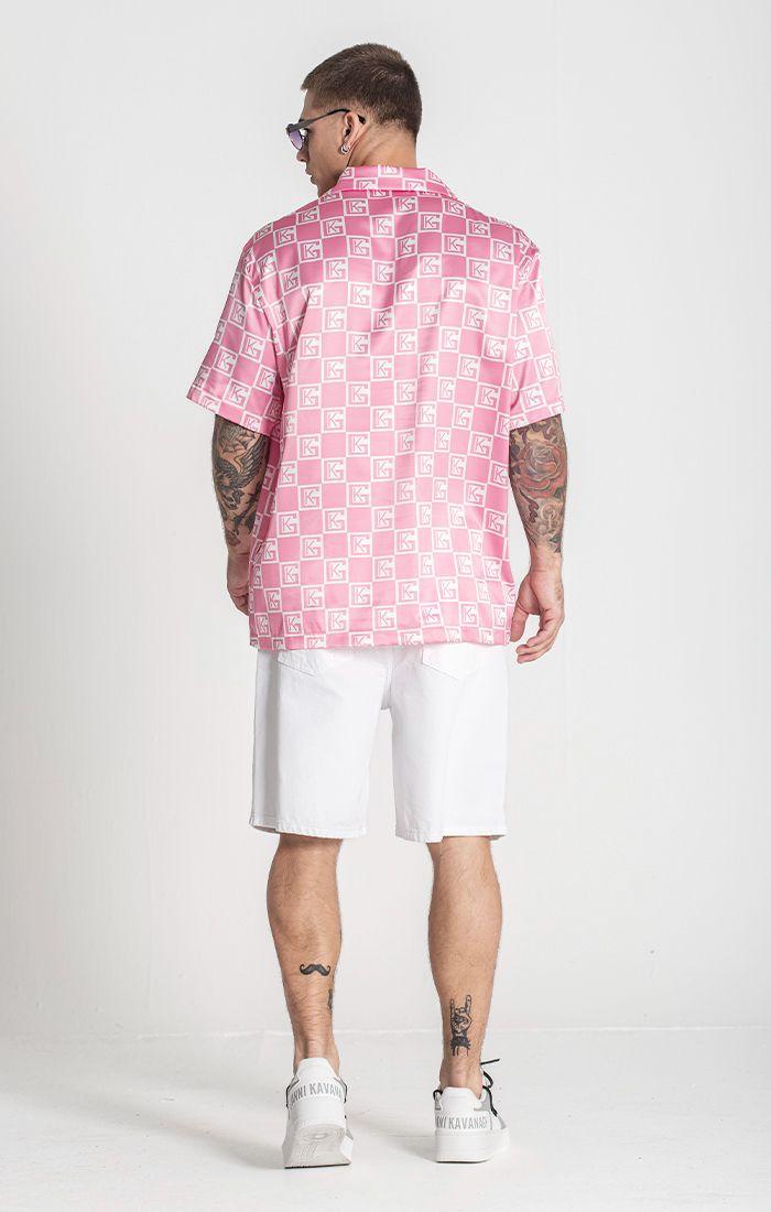 shirts / Pink Checkers Satin Shirt