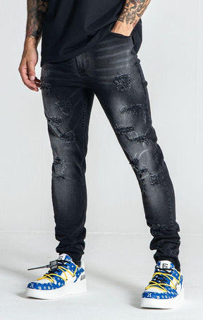 jeans / Black Destroyed Slim Fit Jeans