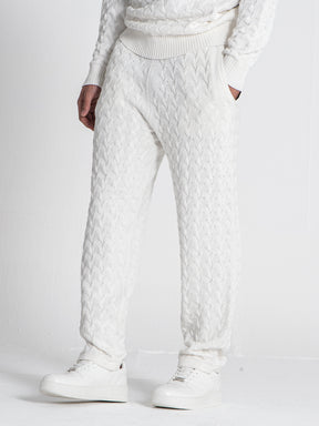 joggers / White Snug Knit Joggers