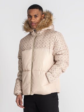 puffers / Beige Logomania Puffer Jacket