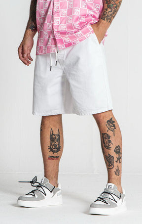 shorts / White GK Elastic Waist Shorts