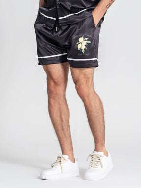 shorts / Black Lemonade Satin Shorts