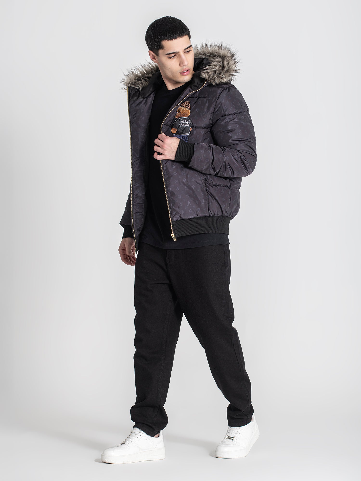 puffers / Black Logomania Bear Puffer Jacket