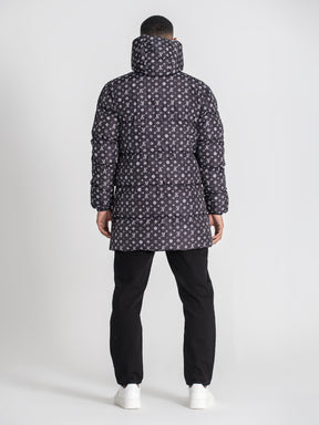 overcoats / Black Logomania Puffer Coat