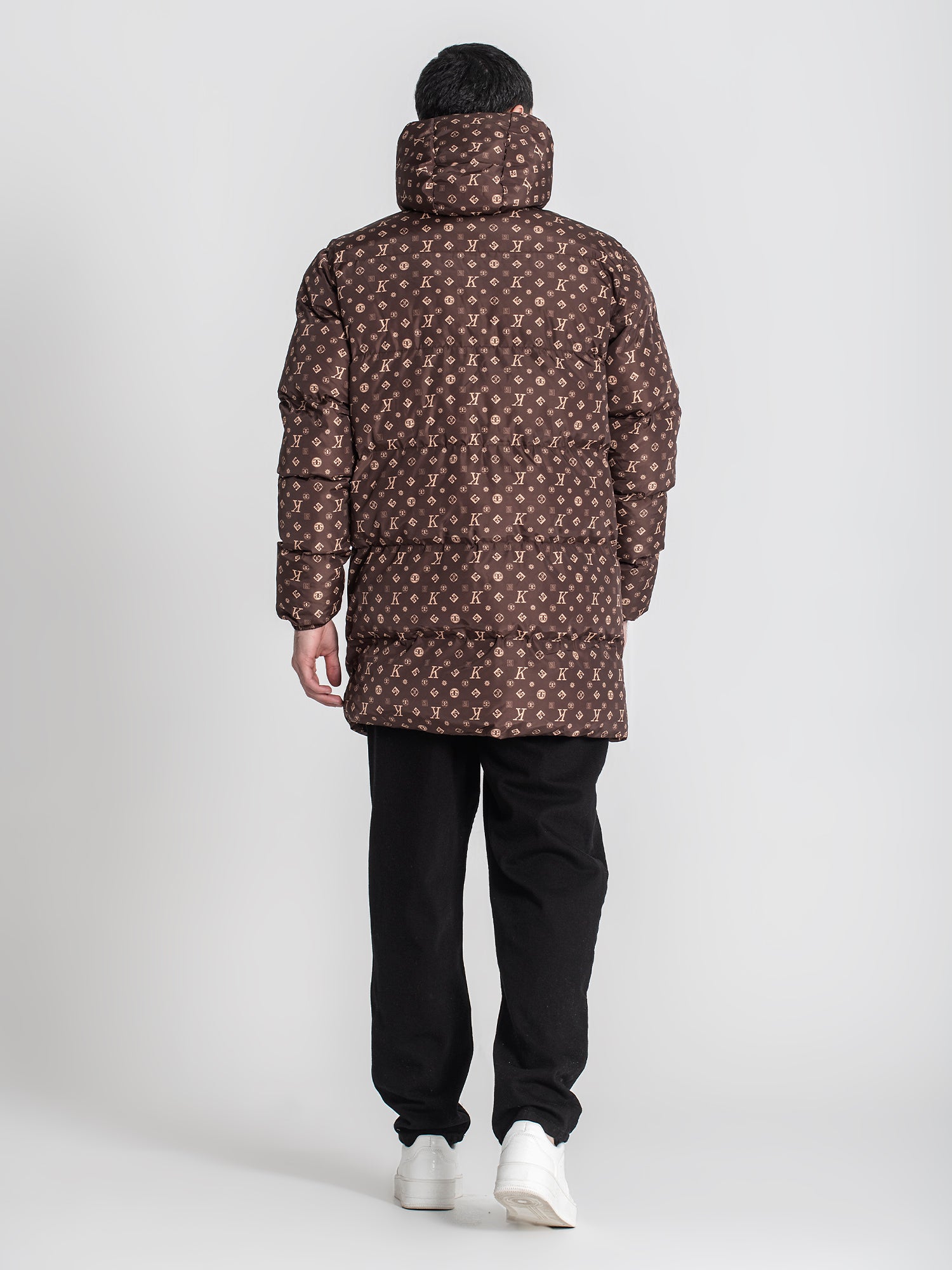 overcoats / Brown Logomania Puffer Coat