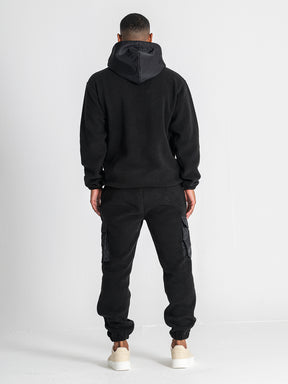 hoodies / Black Cargo Sherpa Hoodie