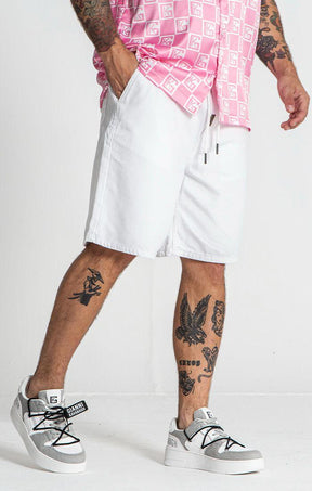 shorts / White GK Elastic Waist Shorts